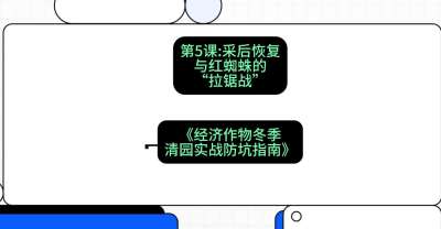 第5节：【柑橘清园】采后恢复与红蜘蛛的&ldquo;拉锯战&rdquo;，课程：《经济作物冬季清园&middot;实战防坑指南》#识农AI